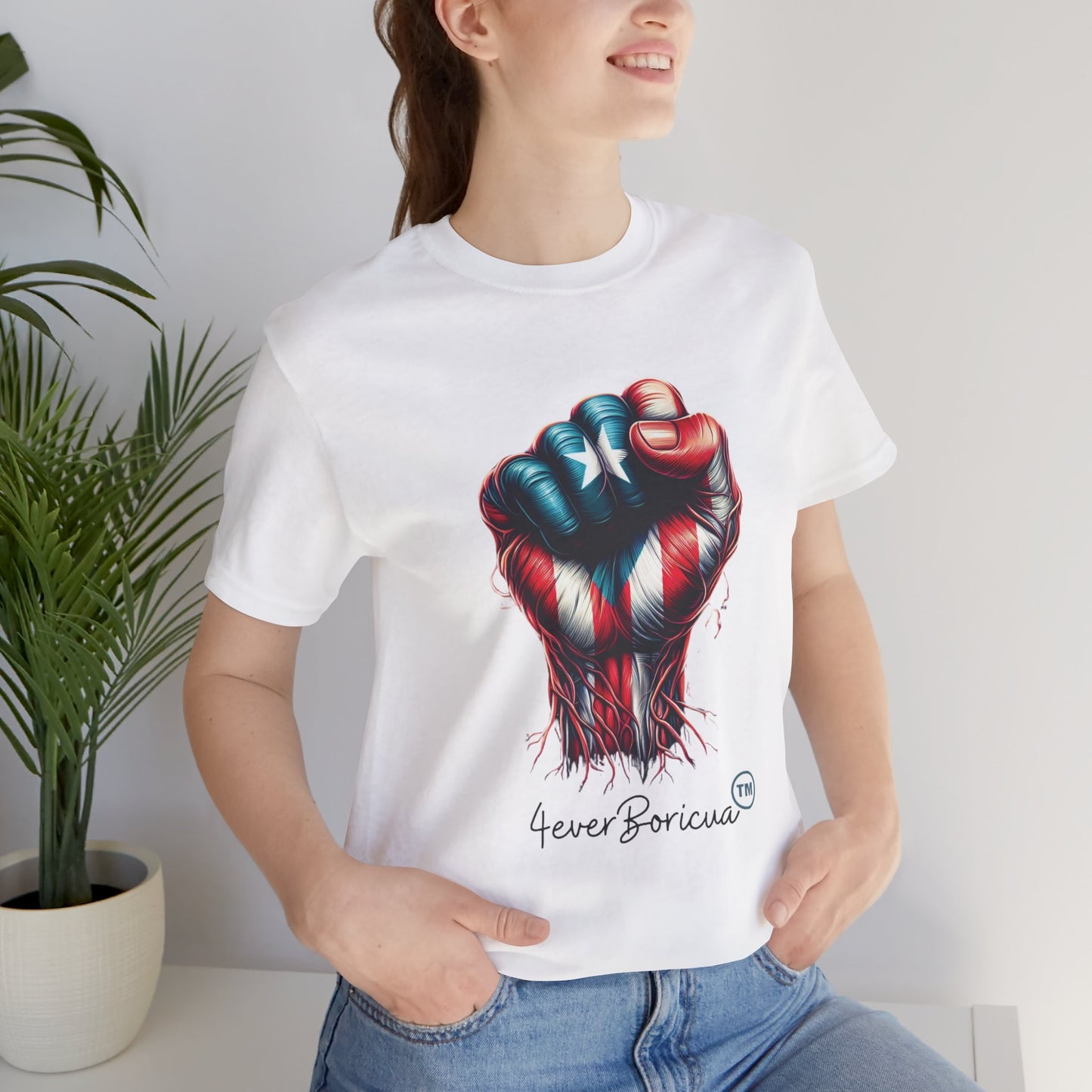 CAMISETAS PR UNISEX PUERTO RICAN POWER T-SHIRT White | 4EVERBORICUA