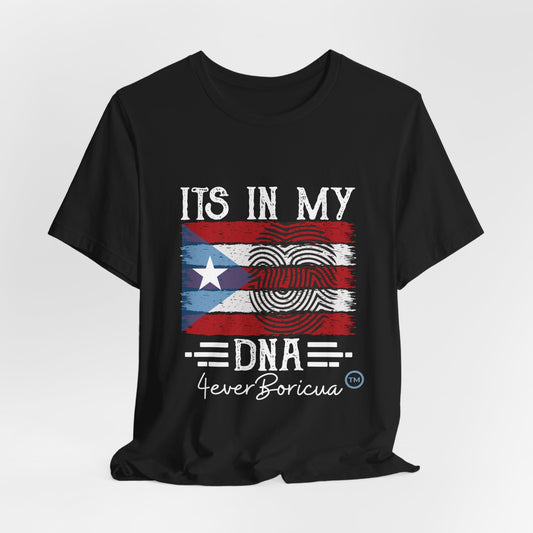 CAMISETA PR UNISEX PUERTO RICO IT'S IN MY DNA Black T-SHIRT | 4EVERBORICUA