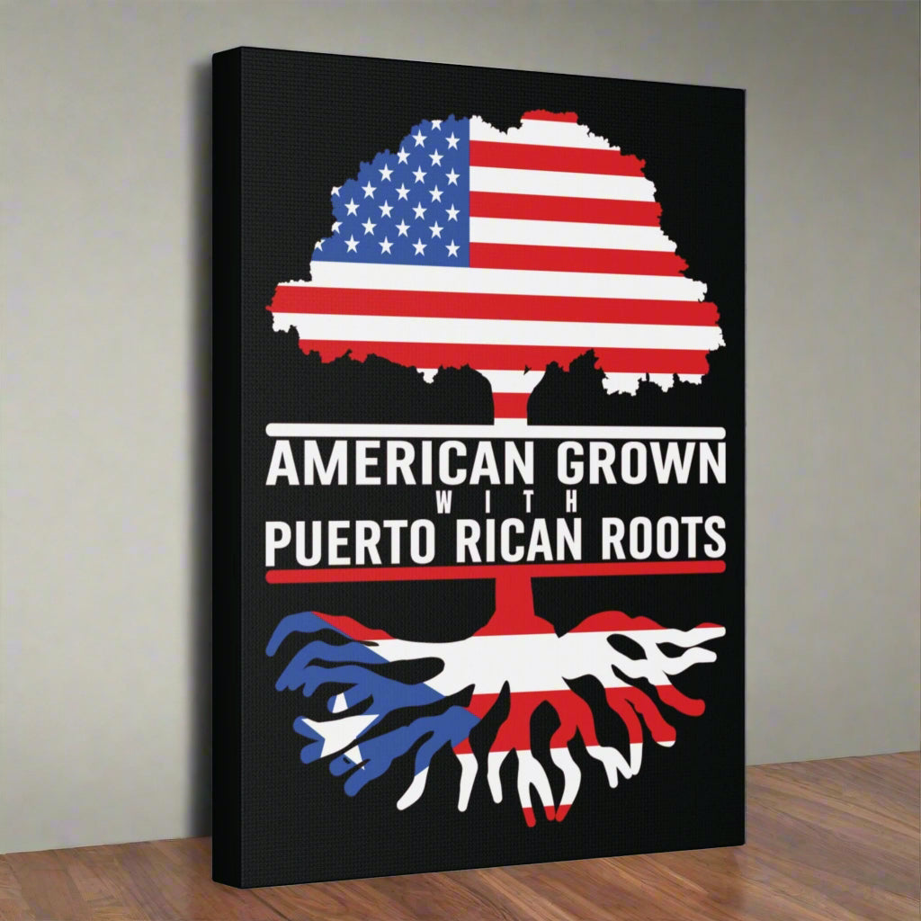 CUADRO PUERTO RICO AMERICAN GROWN WITH PUERTO RICAN ROOTS. 16X20 LISTO PARA COLGAR.