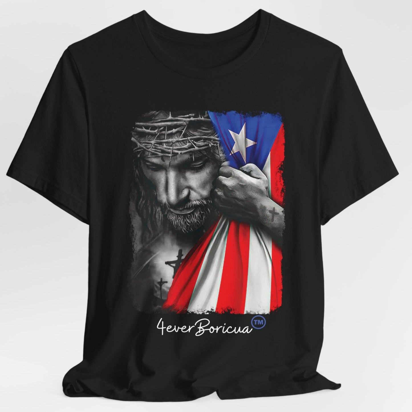 CAMISETA PR PUERTO RICO JESUS BANDERA BORICUA