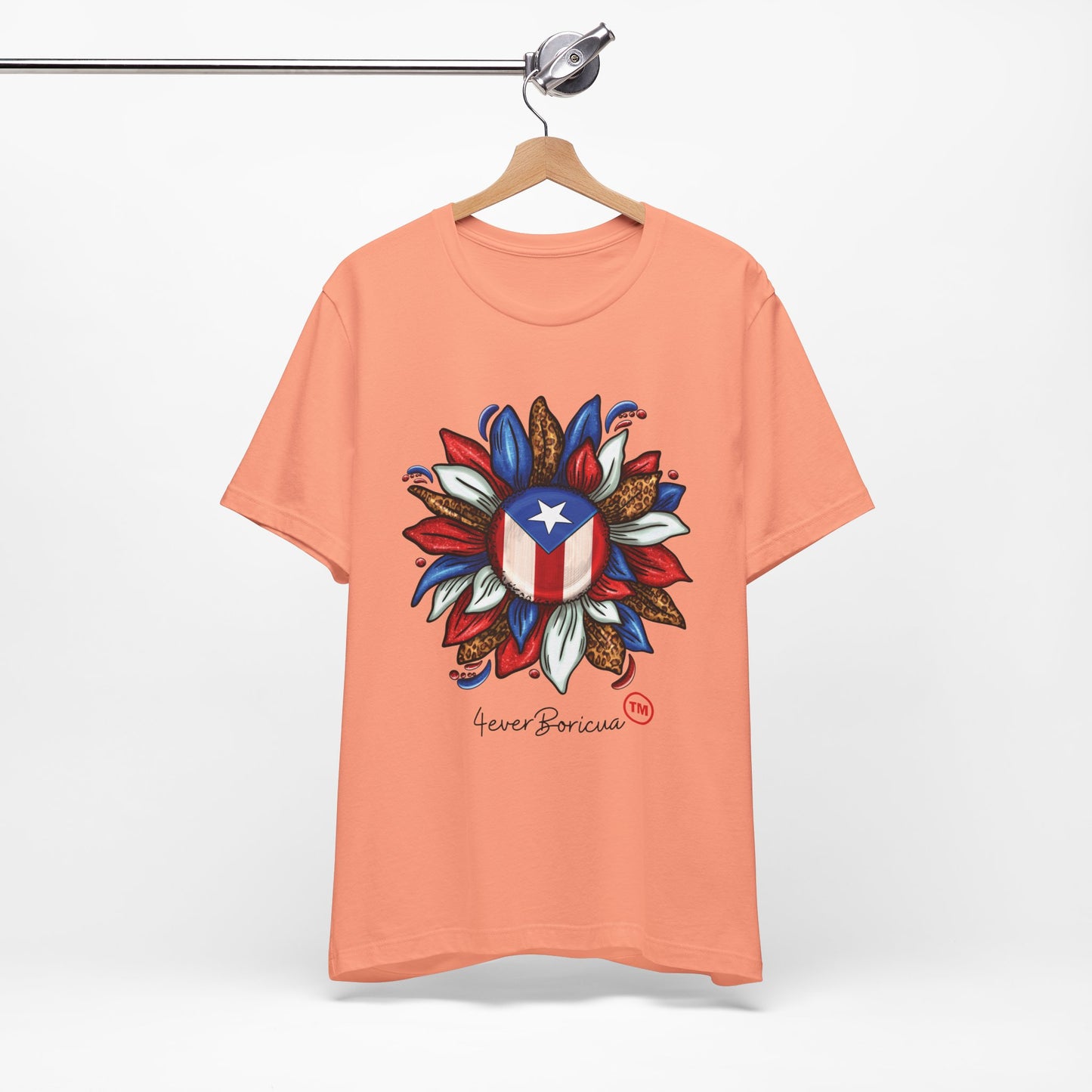 CAMISETA PR PUERTO RICAN BLOOMING FLAG T-SHIRT Sunset | 4EVERBORICUA