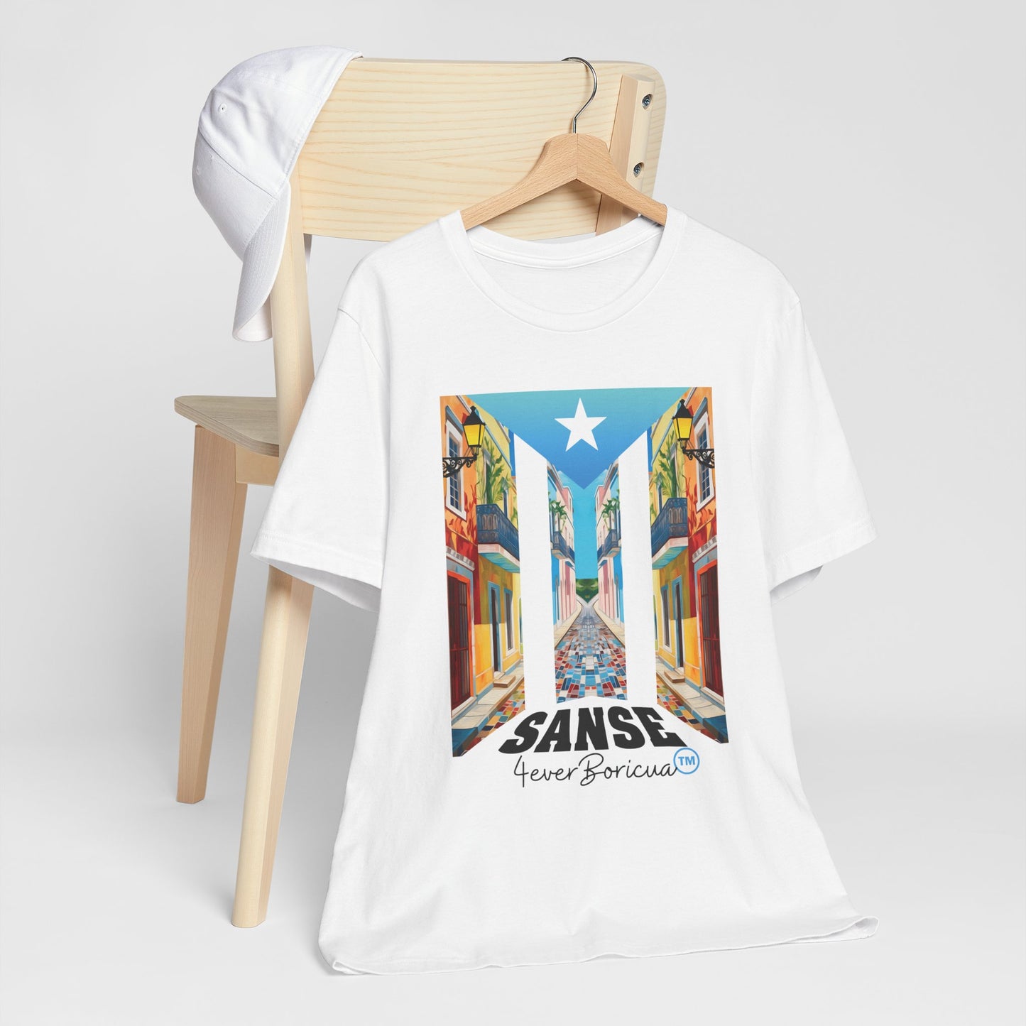 CAMISETA PR UNISEX FIESTAS DE LA SANSE T-SHIRT White | 4EVERBORICUA