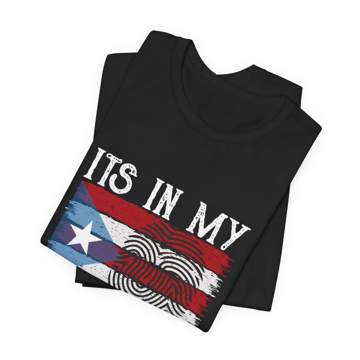 CAMISETA PR UNISEX PUERTO RICO IT'S IN MY DNA Black T-SHIRT | 4EVERBORICUA
