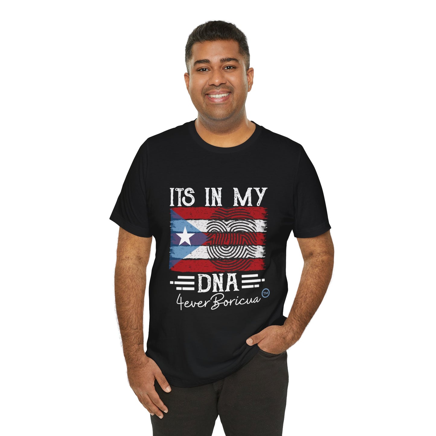 CAMISETA PR UNISEX PUERTO RICO IT'S IN MY DNA Black T-SHIRT | 4EVERBORICUA