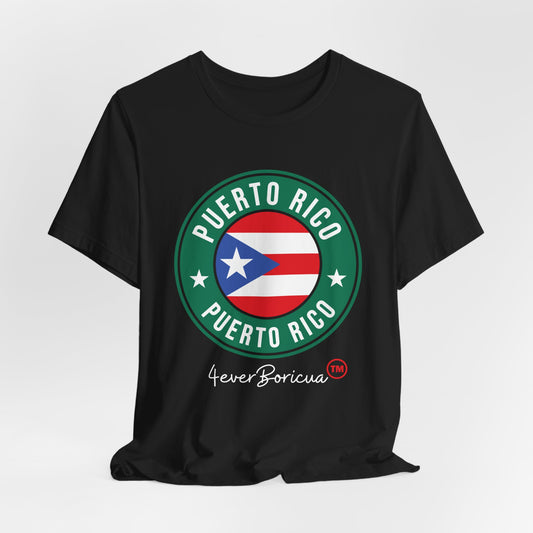 CAMISETAS PR UNISEX PUERTO RICO GREEN SEAL AND FLAG T-SHIRT | 4EVERBORICUA