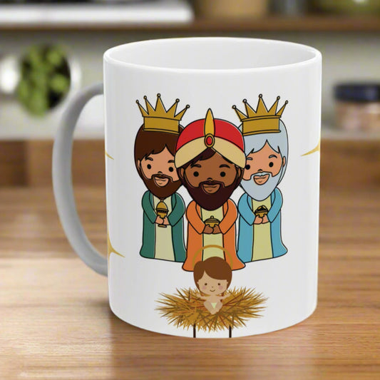 TAZA TRES REYES MAGOS CON JESÚS - 3 KINGS WITH JESUS MUG |4EVERBORICUA