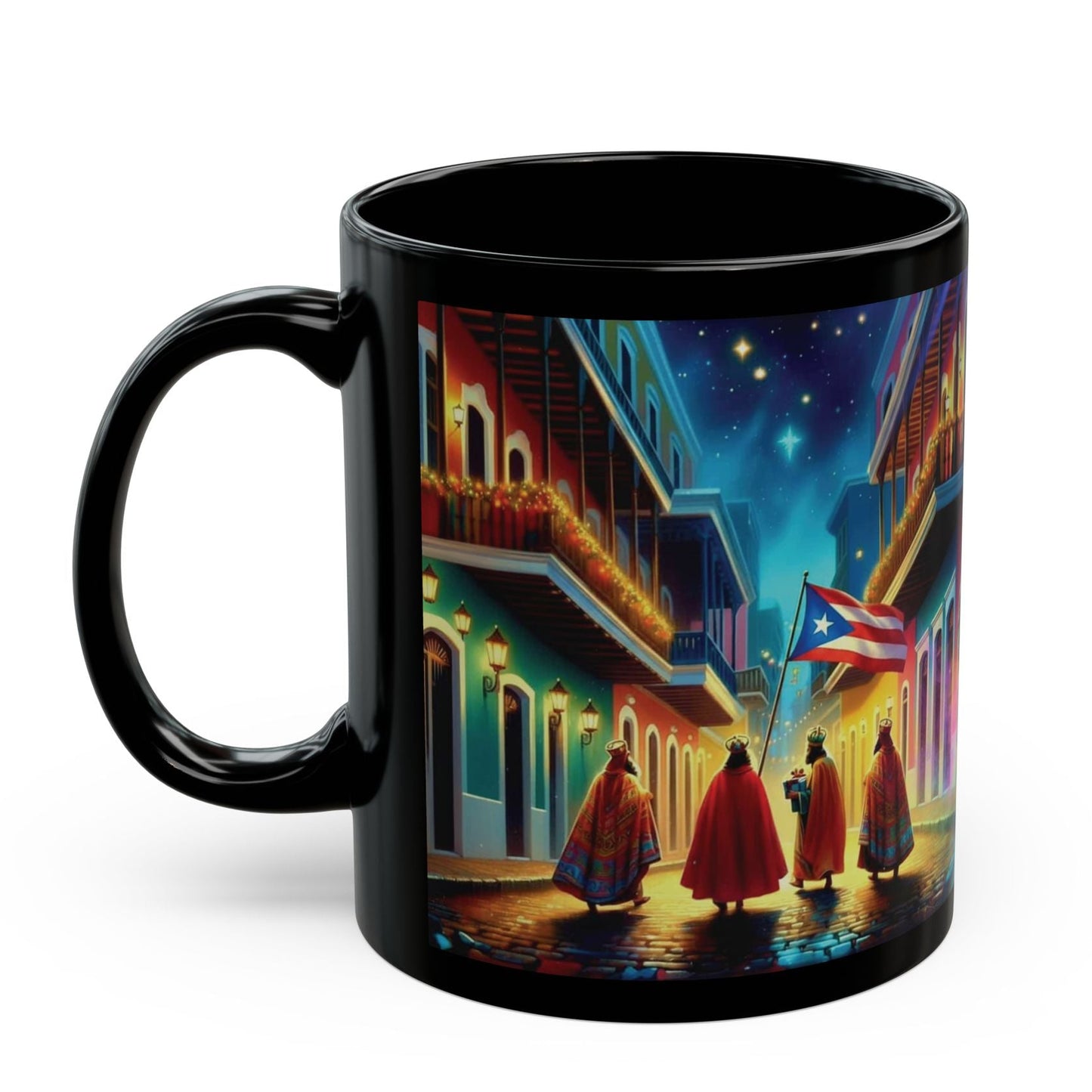 TRES REYES MAGOS CON JESÚS EN PR - Obra en Taza de 11oz. Diseño exclusivo de 4everBoricua | FREE SHIPPING!