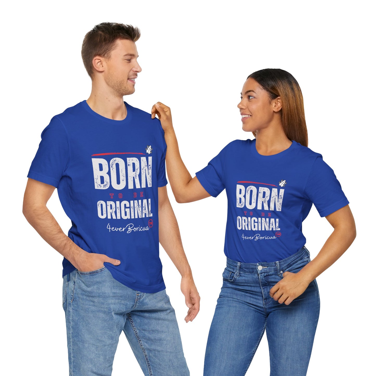 CAMISETAS PR PUERTO RICO SHIRTS BORN TO BE ORIGINAL BLUE |4EVERBORICUA