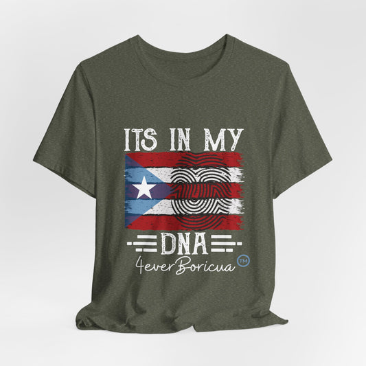 CAMISETAS PR UNISEX PUERTO RICO IT'S IN MY DNA MILITARY GREEN T-SHIRT