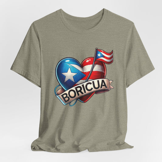 CAMISETAS PR UNISEX PUERTO RICO BORICUA SHIRT Heather Stone | 4EVERBORICUA
