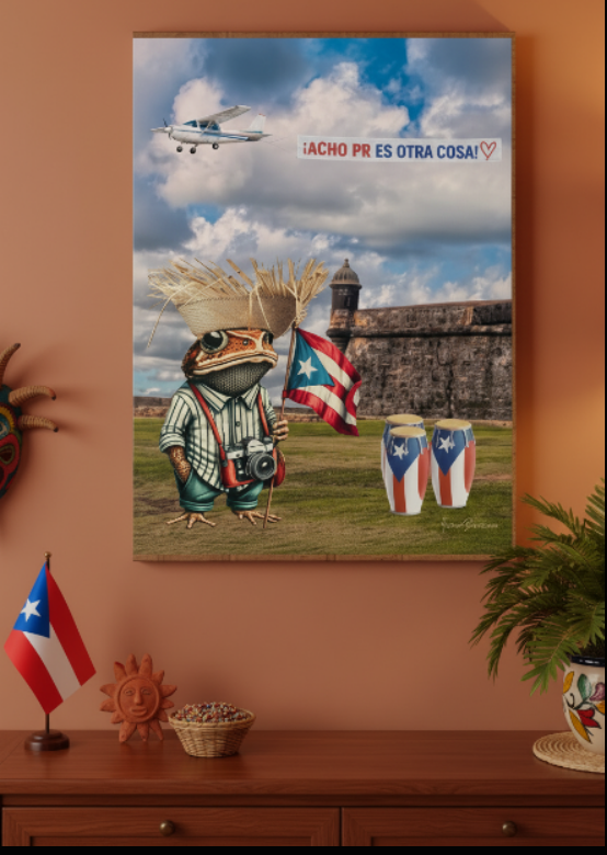 PUERTO RICO ARTE EN CANVAS 16X20 Listo para Colgar | Sapo Concho en el Morro Acho PR es Otra Cosa |4everBoricua