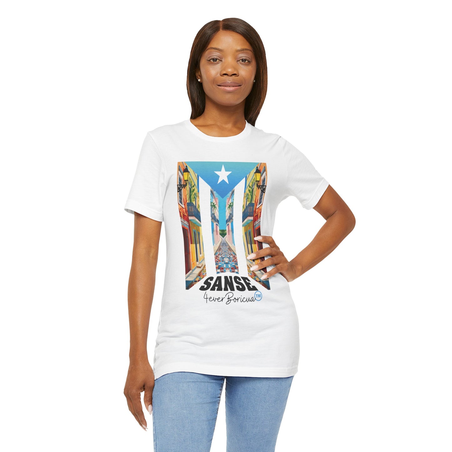 CAMISETA PR UNISEX FIESTAS DE LA SANSE T-SHIRT White | 4EVERBORICUA