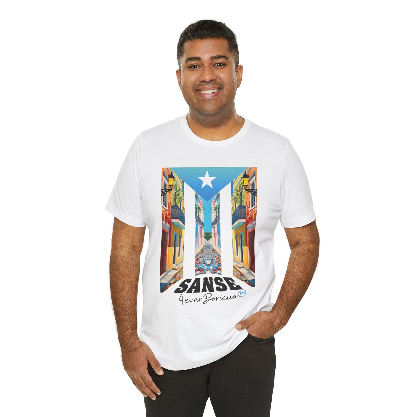 CAMISETA PR UNISEX FIESTAS DE LA SANSE T-SHIRT White | 4EVERBORICUA