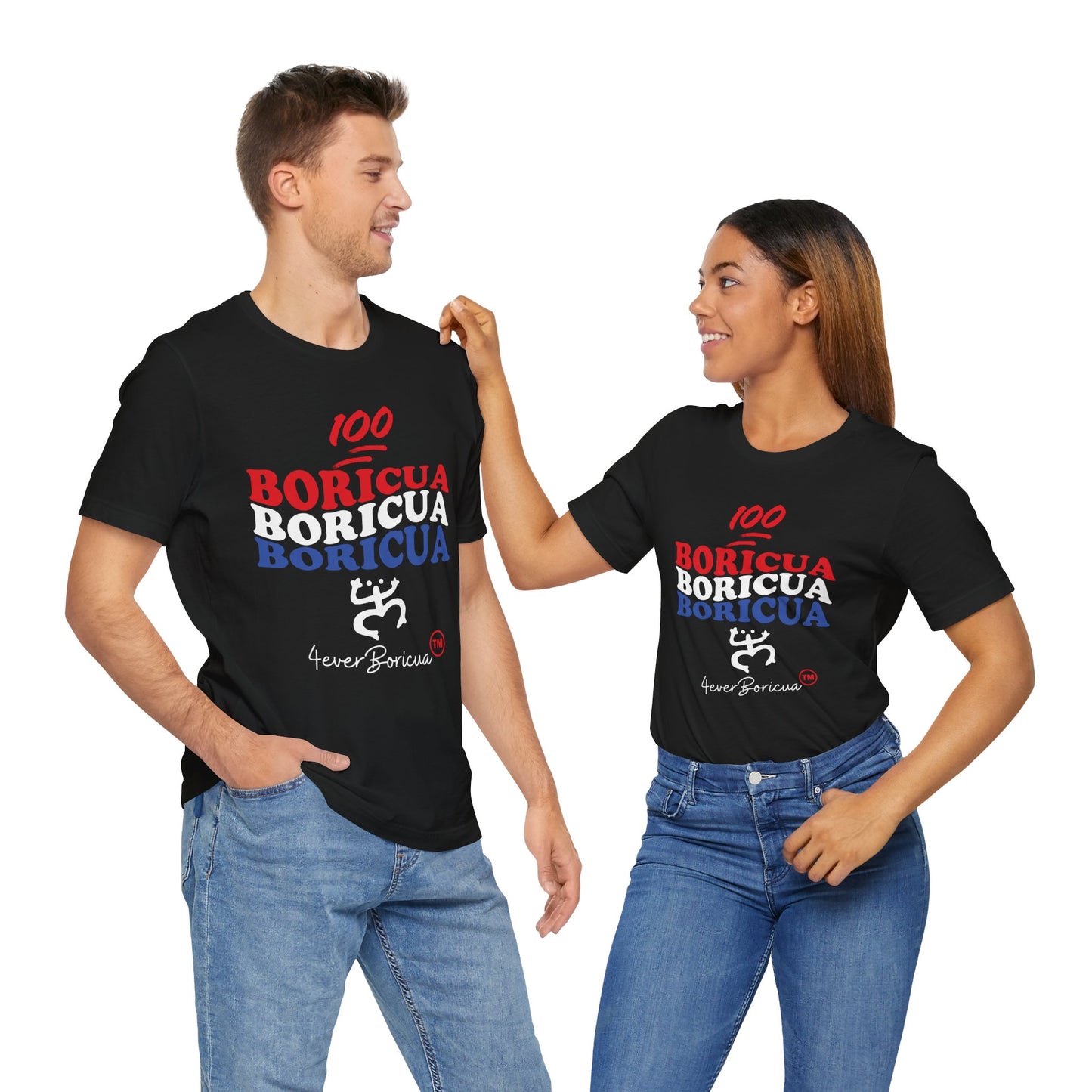 CAMISETAS PR UNISEX 100 BORICUA COQUI TAINO T-SHIRT | 4EVERBORICUA