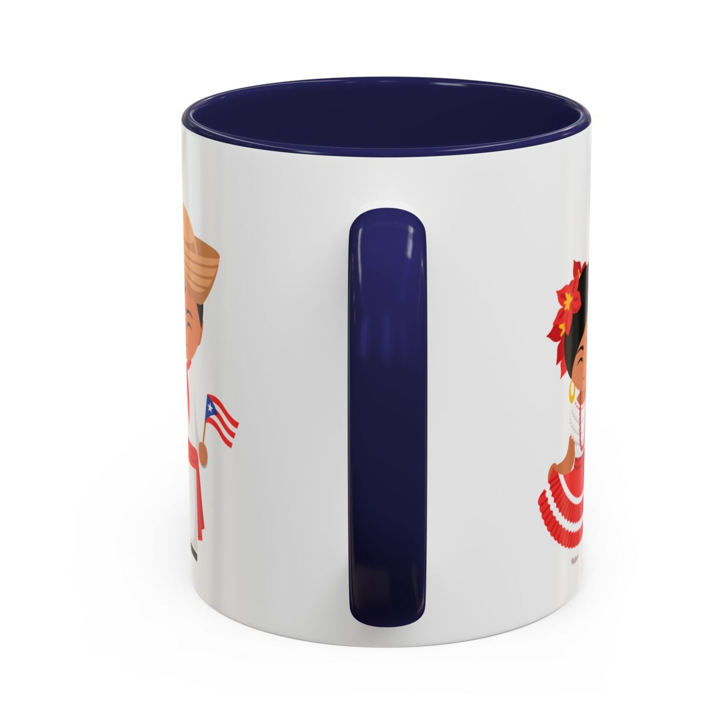 Taza Cup Coffee Mug Puerto Rico con el Morro, Coqui, Flor y Jibaritos | 4everboricua