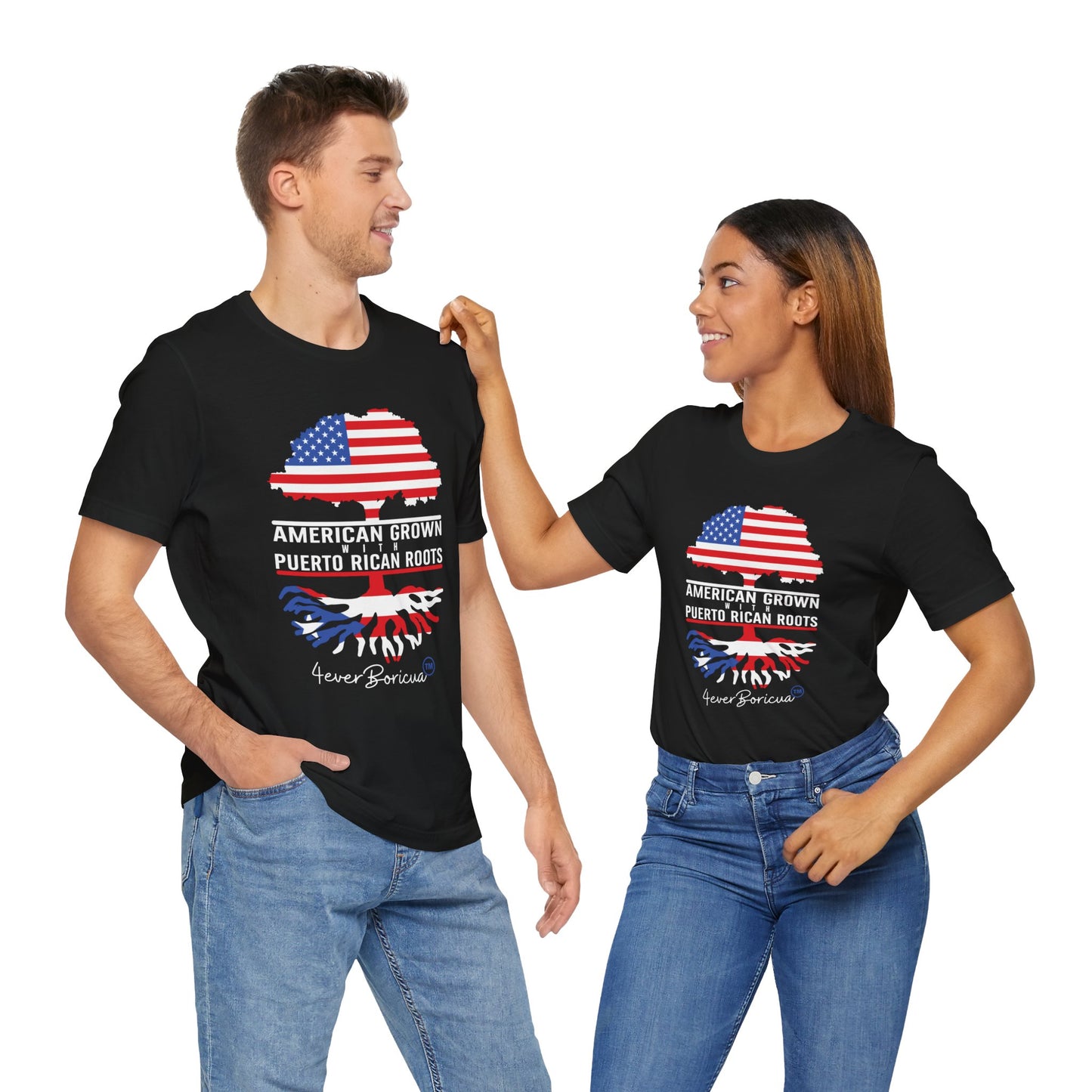 CAMISETAS PR SHIRT AMERICAN GROWN PUERTO RICAN ROOTS | 4EVERBORICUA