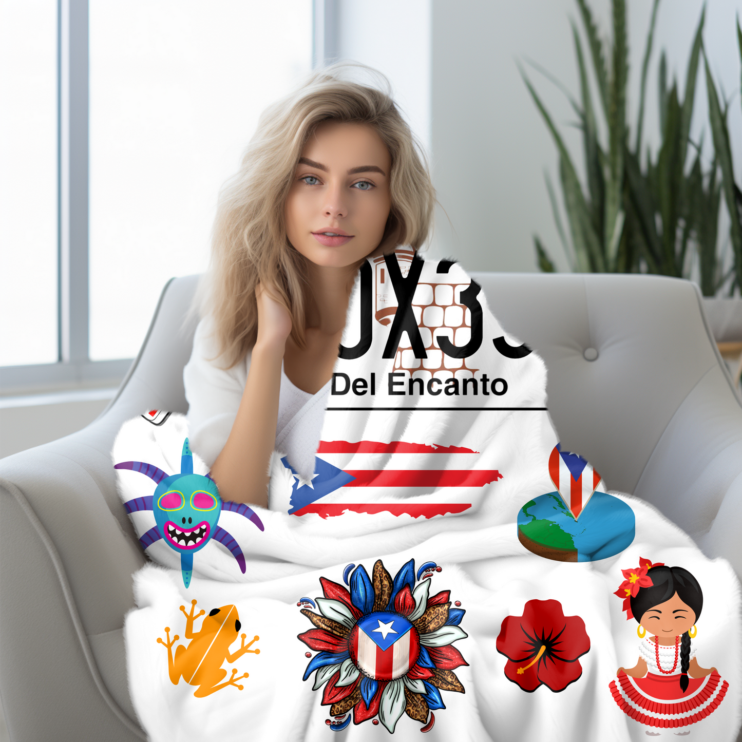 PUERTO RICO FRAZADA THROW BLANKET Diseño original | 4EVERBORICUA