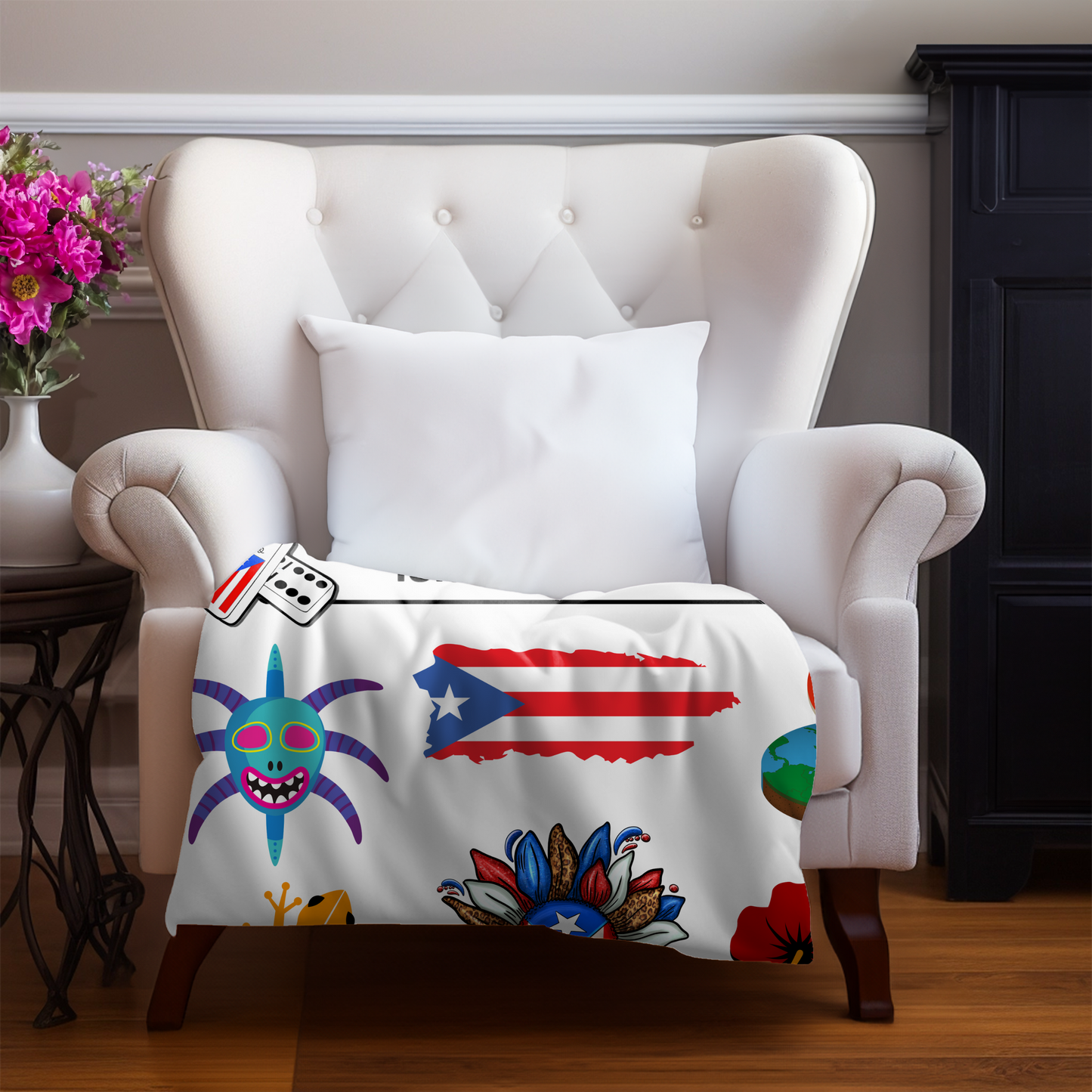 PUERTO RICO FRAZADA THROW BLANKET Diseño original | 4EVERBORICUA