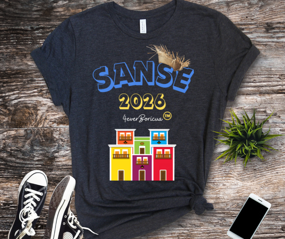 CAMISETA UNISEX NEGRA FIESTAS DE LA SANSE 2023 CON PAVA Y CASITAS DEL IEJO SAN JUAN