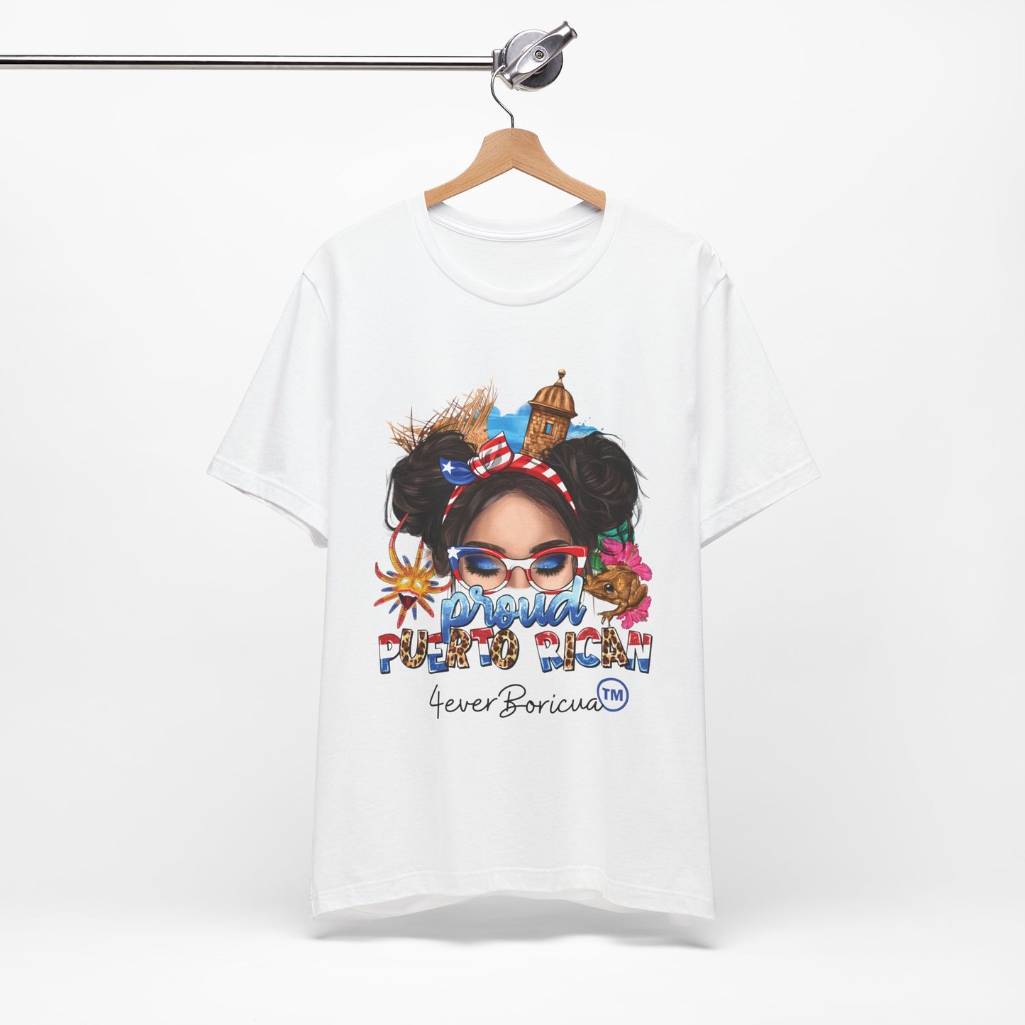 CAMISETA PUERTO RICO PROUD PUERTO RICAN T-SHIRT White| 4EVERBORICUA