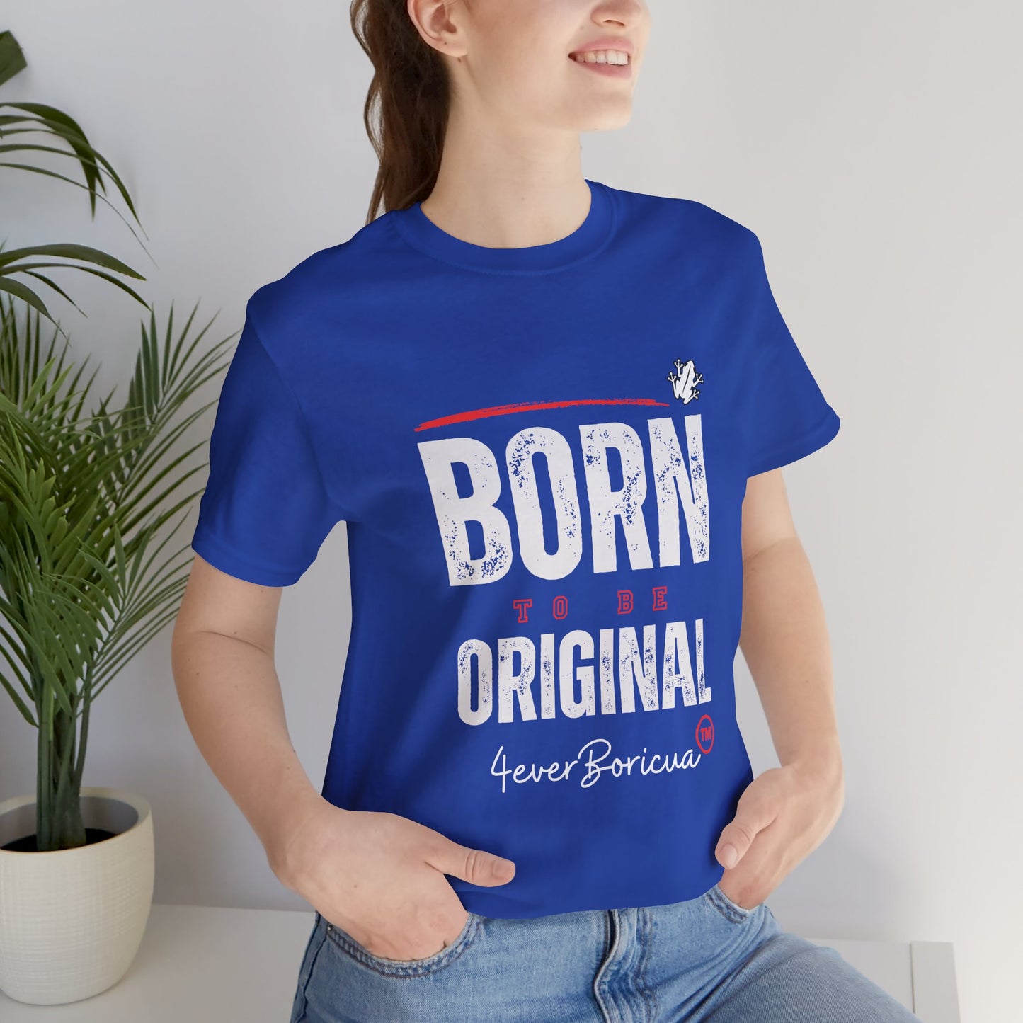 CAMISETAS PR PUERTO RICO SHIRTS BORN TO BE ORIGINAL BLUE |4EVERBORICUA