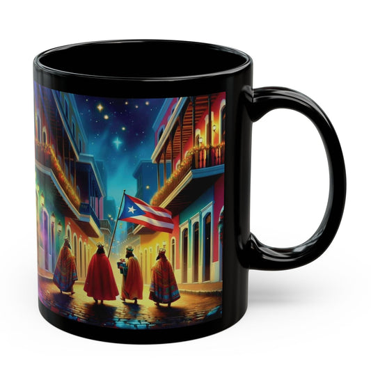 TRES REYES MAGOS CON JESÚS EN PR - Obra en Taza de 11oz. Diseño exclusivo de 4everBoricua | FREE SHIPPING!