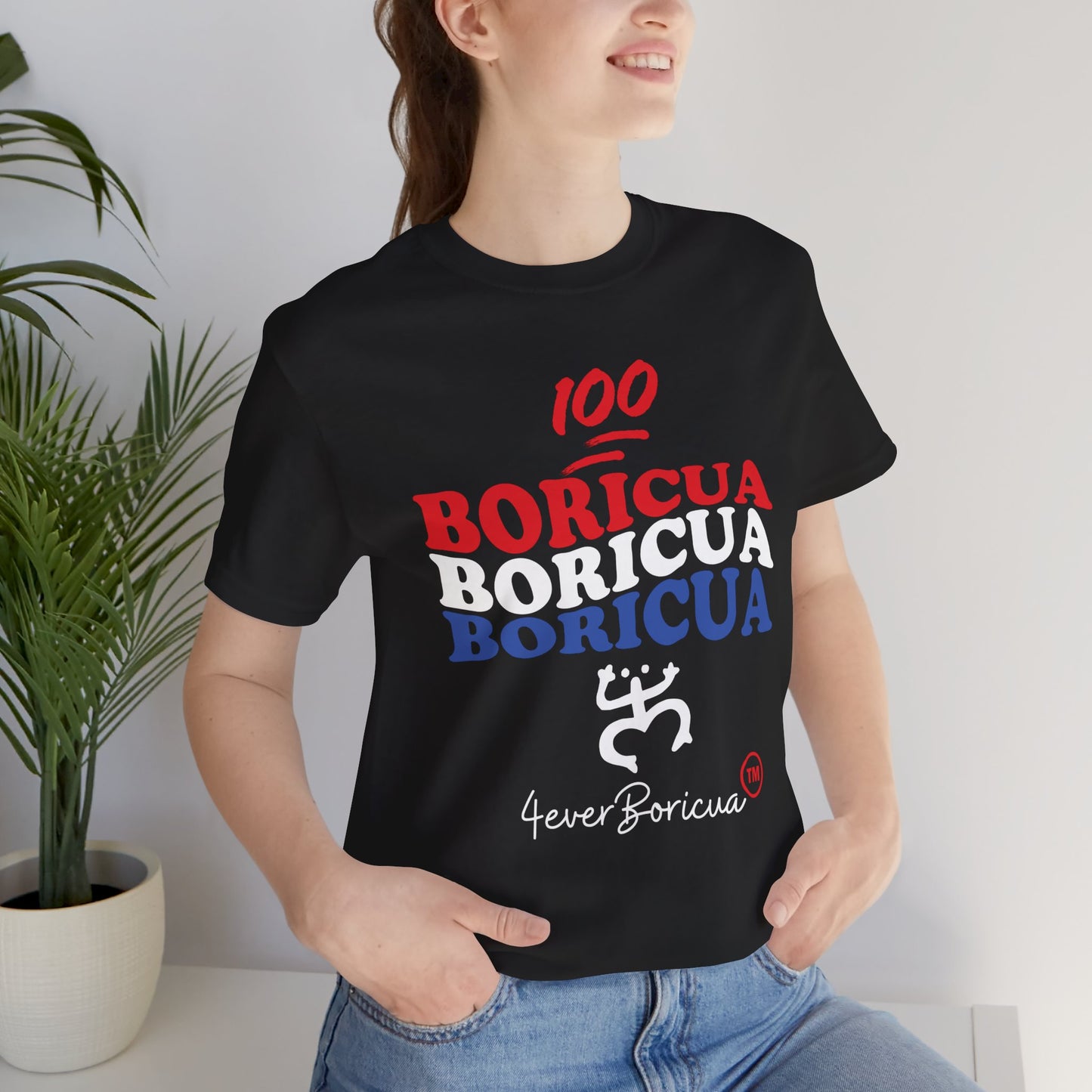 CAMISETAS PR UNISEX 100 BORICUA COQUI TAINO T-SHIRT | 4EVERBORICUA