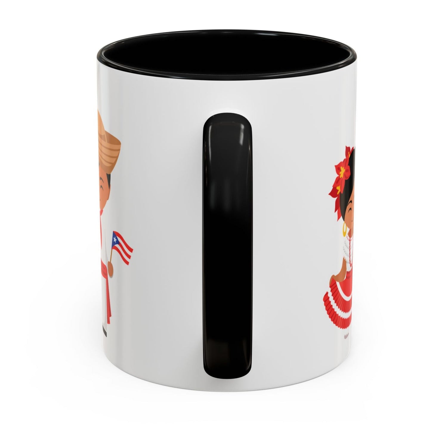 Taza Cup Coffee Mug Puerto Rico con el Morro, Coqui, Flor y Jibaritos | 4everboricua