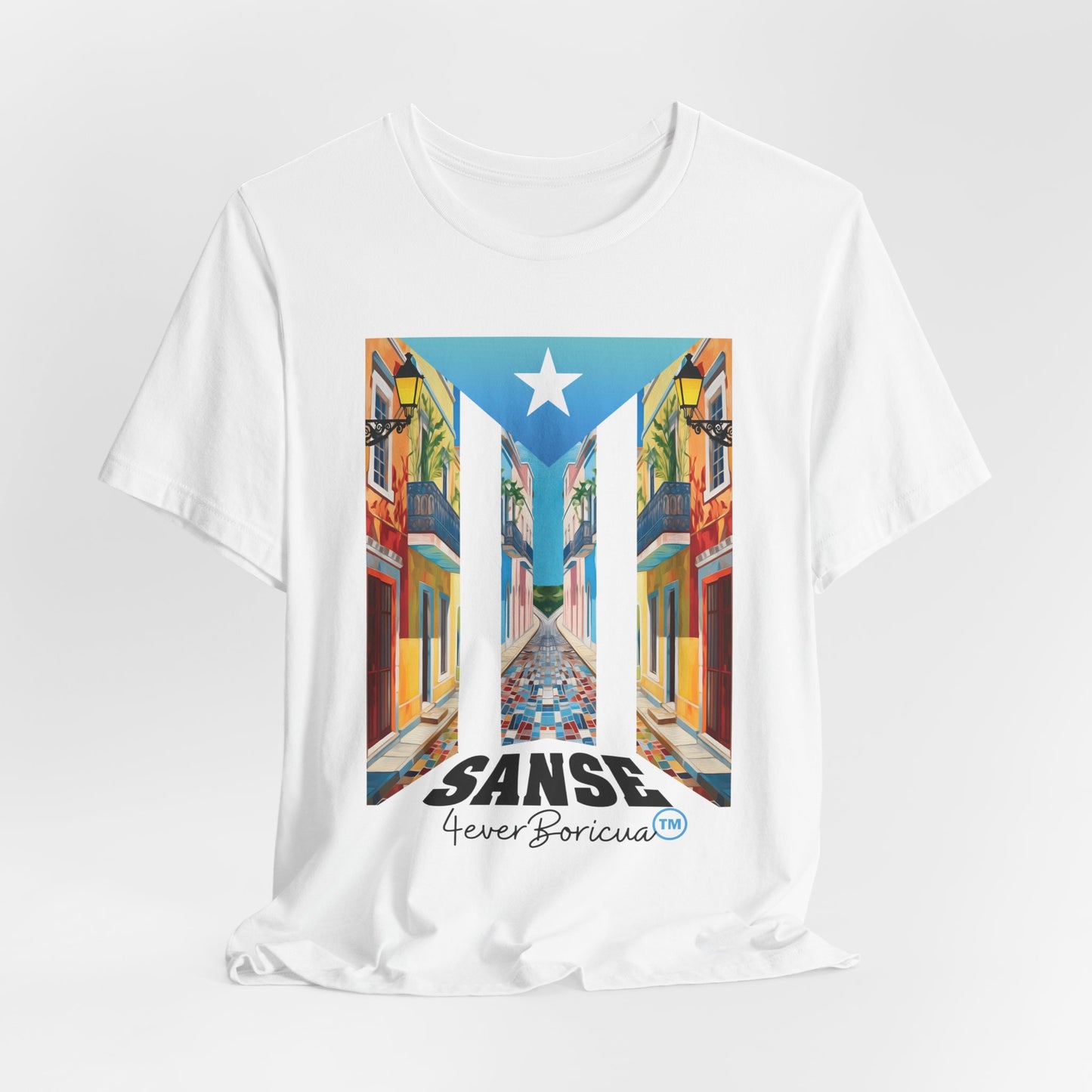 CAMISETA PR UNISEX FIESTAS DE LA SANSE T-SHIRT White | 4EVERBORICUA