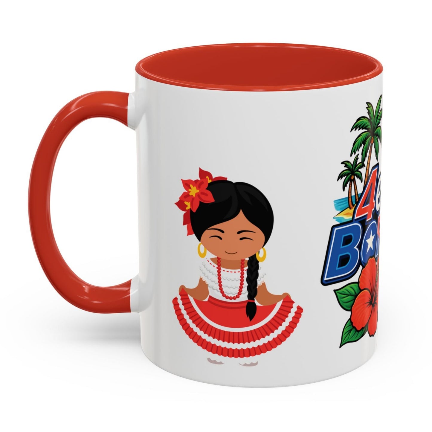 Taza Cup Coffee Mug Puerto Rico con el Morro, Coqui, Flor y Jibaritos | 4everboricua