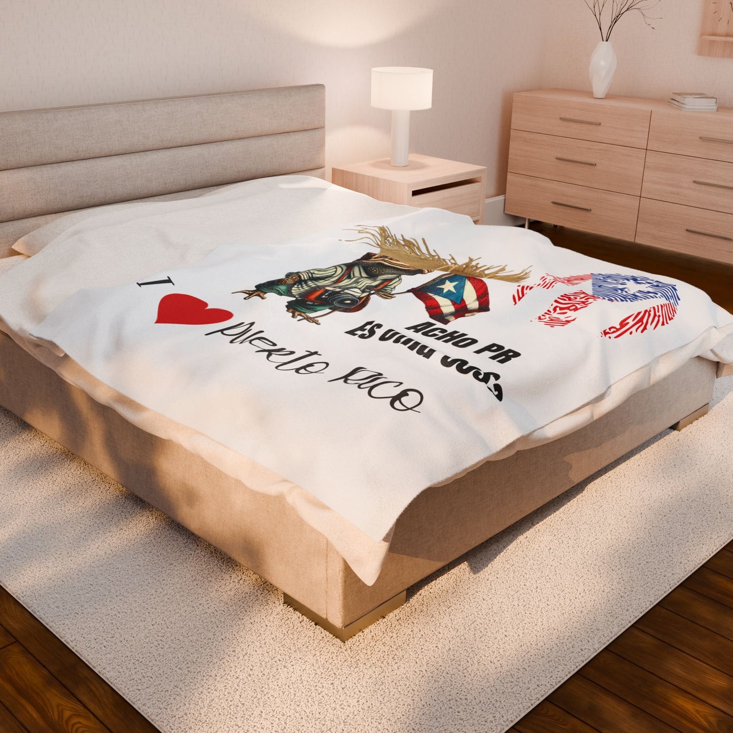 Frazada 60x80 Puerto Rico Puerto Rican Pride Cozy Blanket con Sapo Concho ACHO PR ES OTRA COSA - Diseño Exclusivo