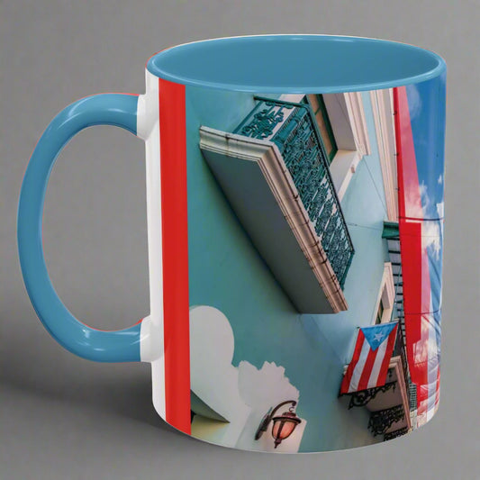 TAZA PUERTO RICO CALLE FORTALEZA STREET CUP COFFEE MUG | 4EVERBORICUA