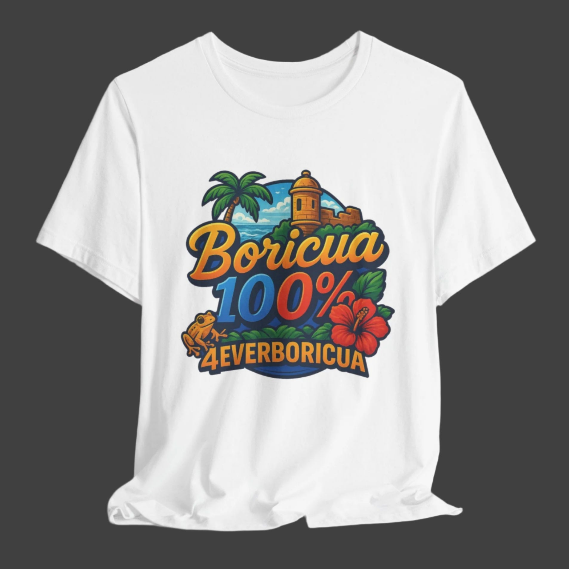 CAMISETA PR PUERTO RICO BORICUA 100% 4EVERBORICUA