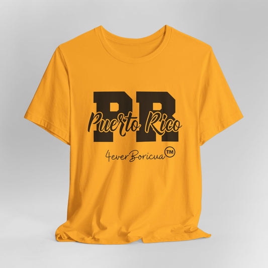 CAMISETAS PR PUERTO RICO UNISEX GOLD COLOR T-SHIRT | 4EVERBORICUA