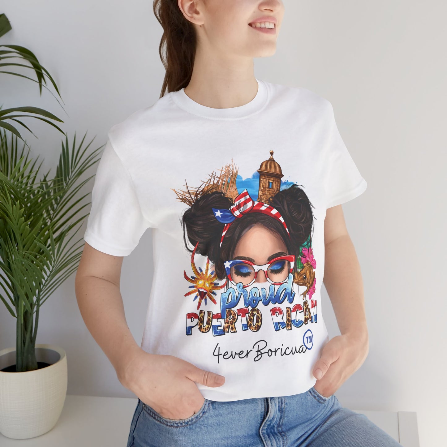 CAMISETA PUERTO RICO PROUD PUERTO RICAN T-SHIRT White| 4EVERBORICUA