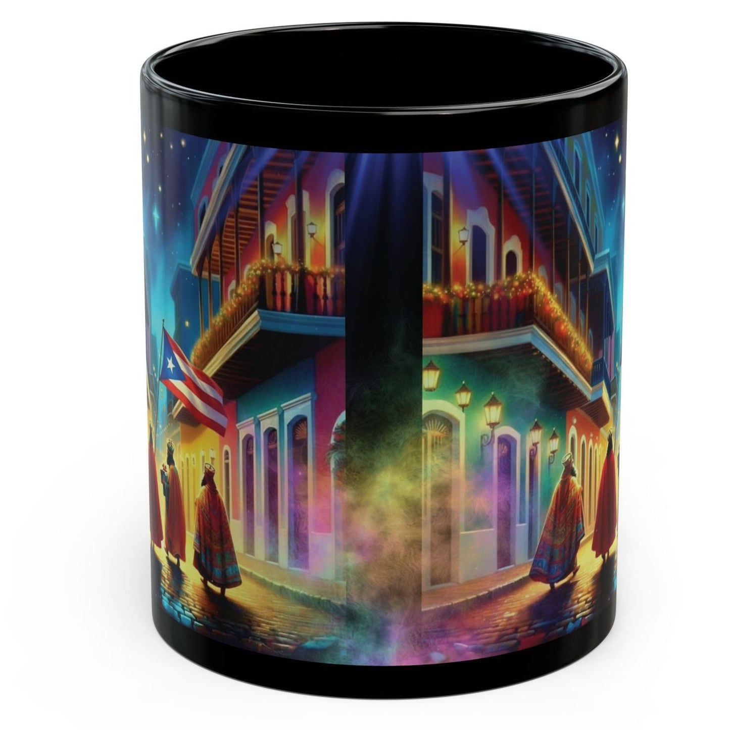 TRES REYES MAGOS CON JESÚS EN PR - Obra en Taza de 11oz. Diseño exclusivo de 4everBoricua | FREE SHIPPING!