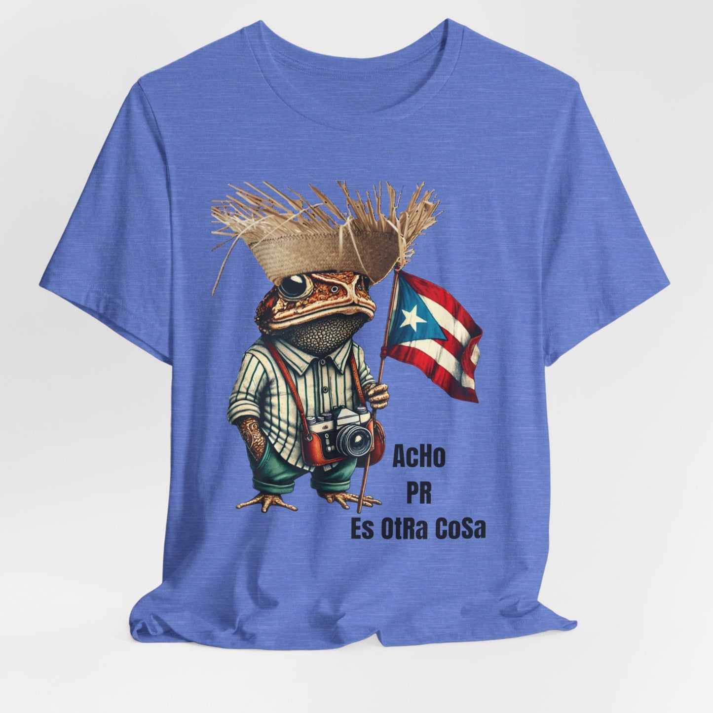 ACHO PR ES OTRA COSA SAPO CONCAMISETAS PUERTO RICO SHIRTS AZUL BRILLANTE