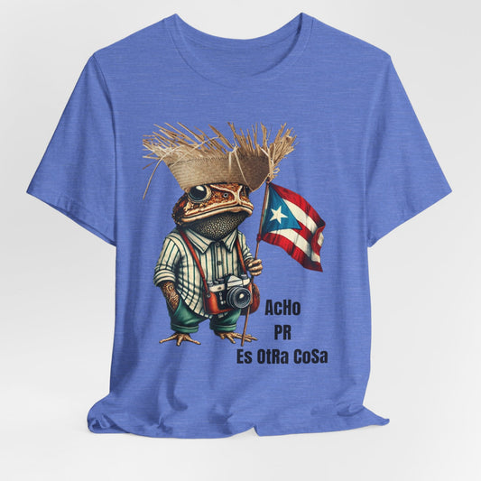 ACHO PR ES OTRA COSA SAPO CONCAMISETAS PUERTO RICO SHIRTS AZUL BRILLANTE