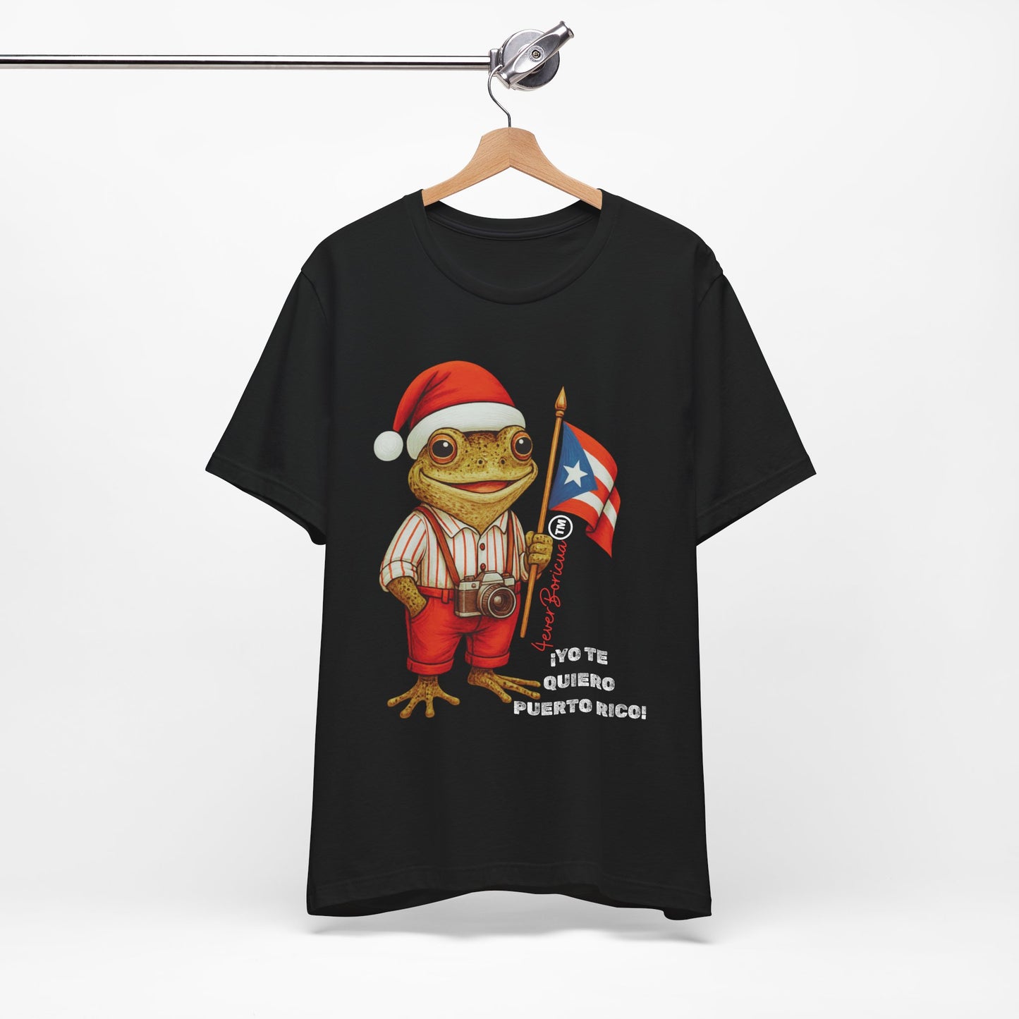 CAMISETA NAVIDAD SAPO CONCHO Christmas Shirt Yo Te Quiero Puerto Rico Unisex Negra | Diseño Exclusivo 4everBoricua
