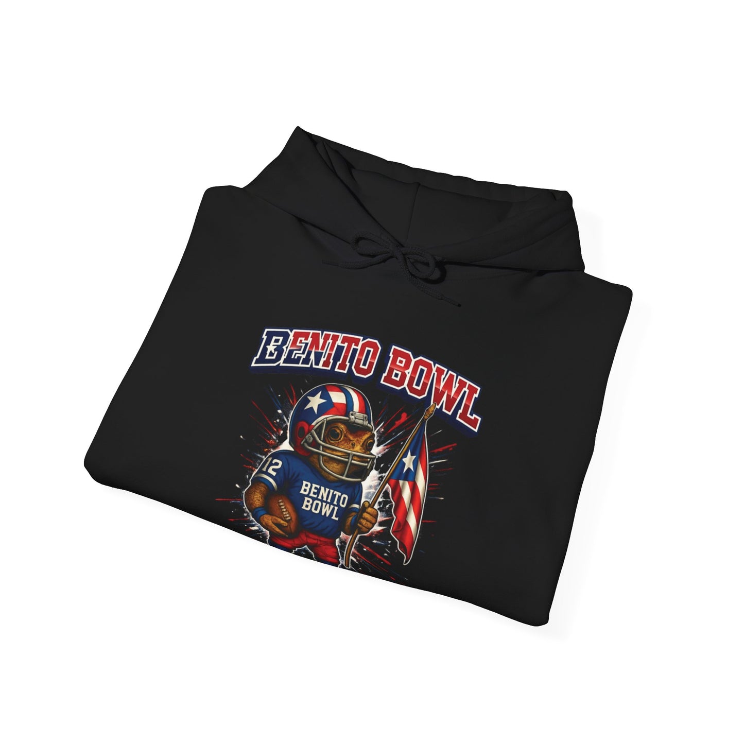 BENITO BOWL 2026 Hoodie Unisex Puerto Rico – Sapo Concho 4everBoricua |Negro