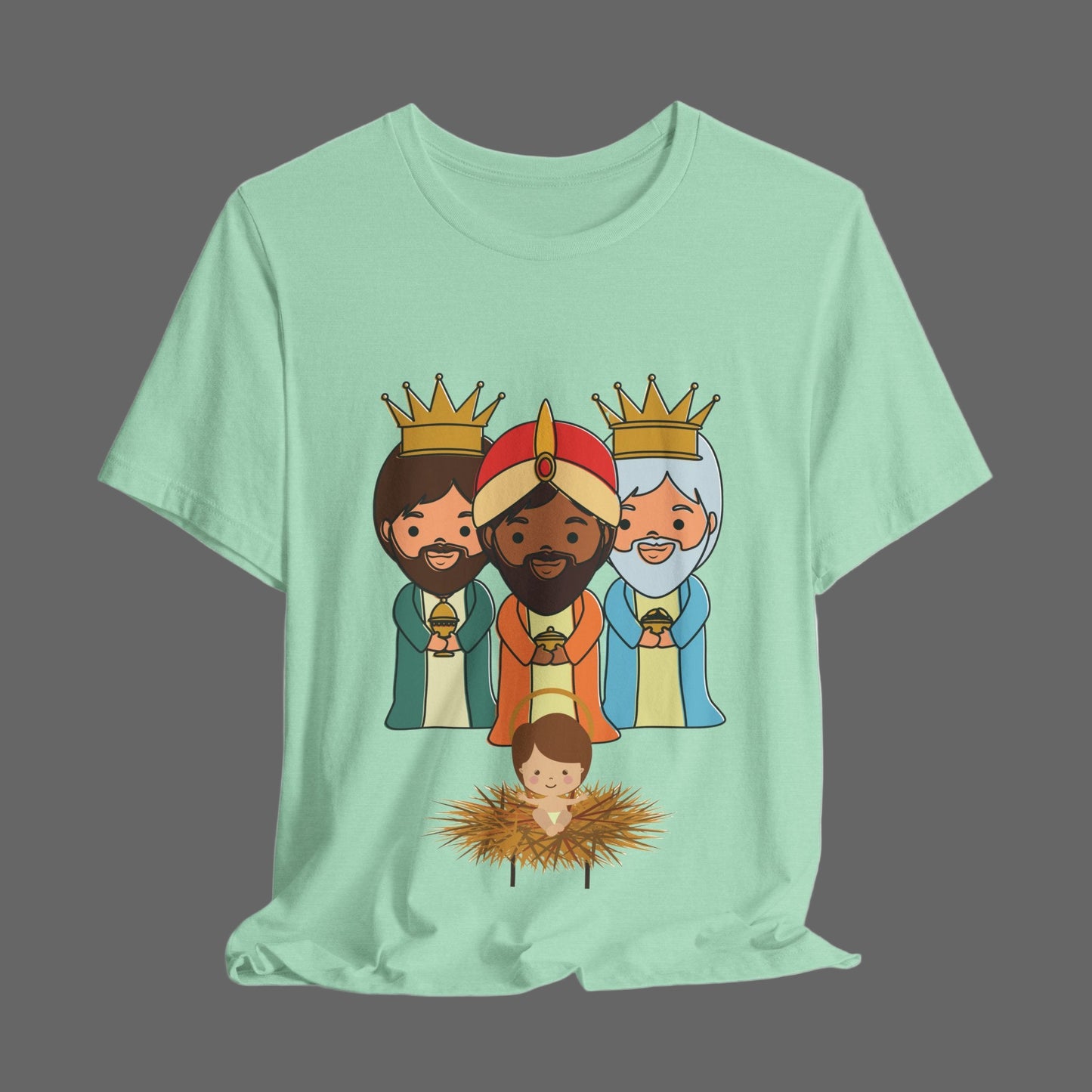 Variedad de Colores CAMISETAS PR Navidad TRES REYES MAGOS con JESÚS Puerto Rico Unisex Shirt Epifanía