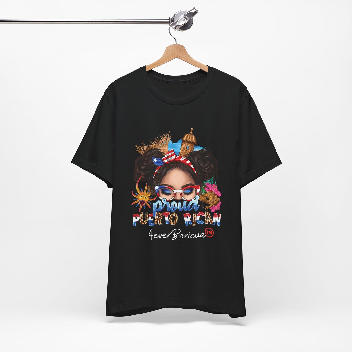 CAMISETAS PR UNISEX PROUD PUERTO RICAN T-SHIRT Black | 4EVERBORICUA