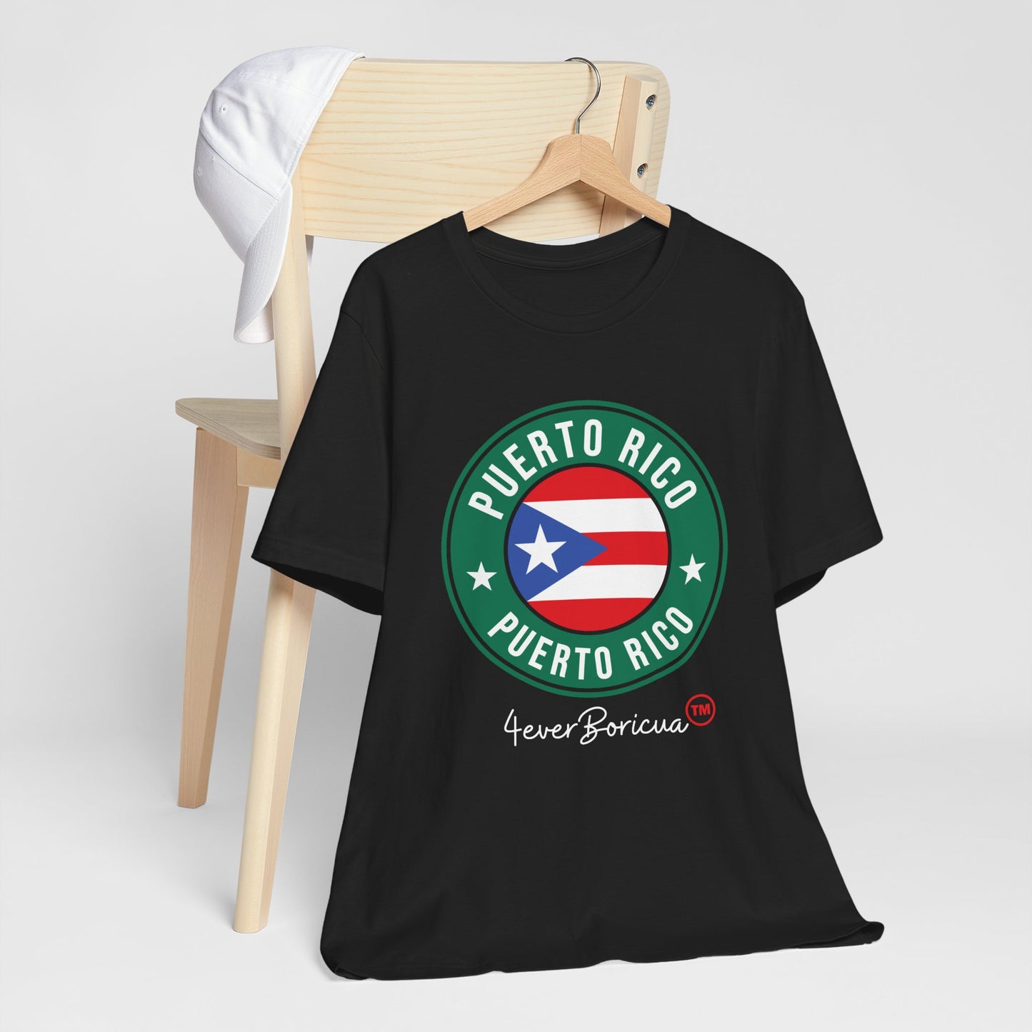 CAMISETAS PR UNISEX PUERTO RICO GREEN SEAL AND FLAG T-SHIRT | 4EVERBORICUA