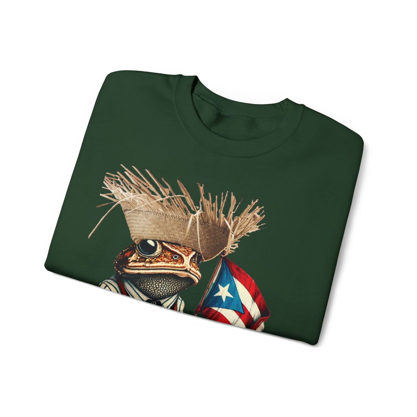ACHO PR Es OTRA Cosa Puerto Rico Unisex Sweatshirt | Sapo Concho y Bandera | Diseño 4everBoricua | Forest Green