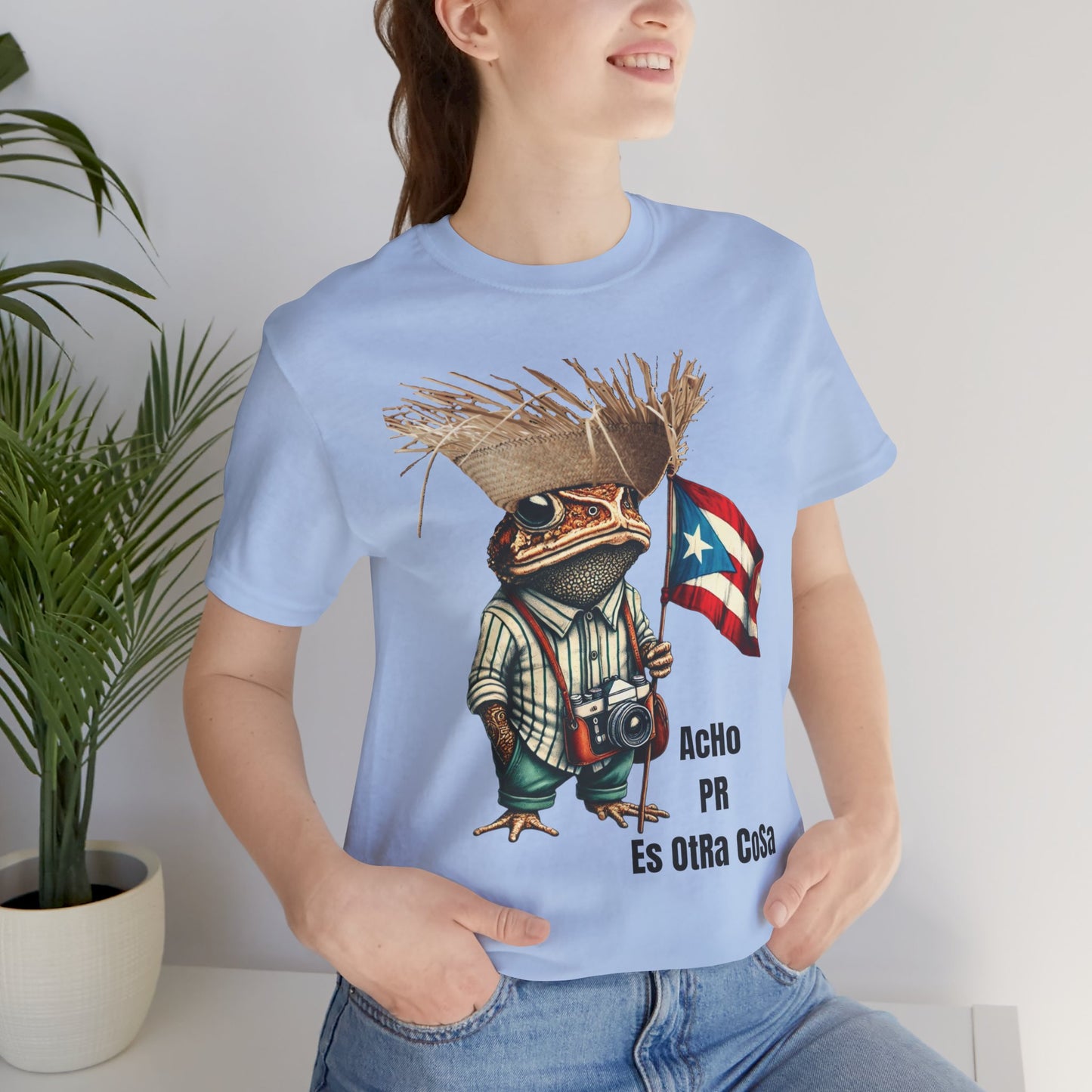ACHO PR ES OTRA COSA SAPO CONCHO Camisetas Puerto Rico Shirts Baby Blue | 4EVERBORICUA