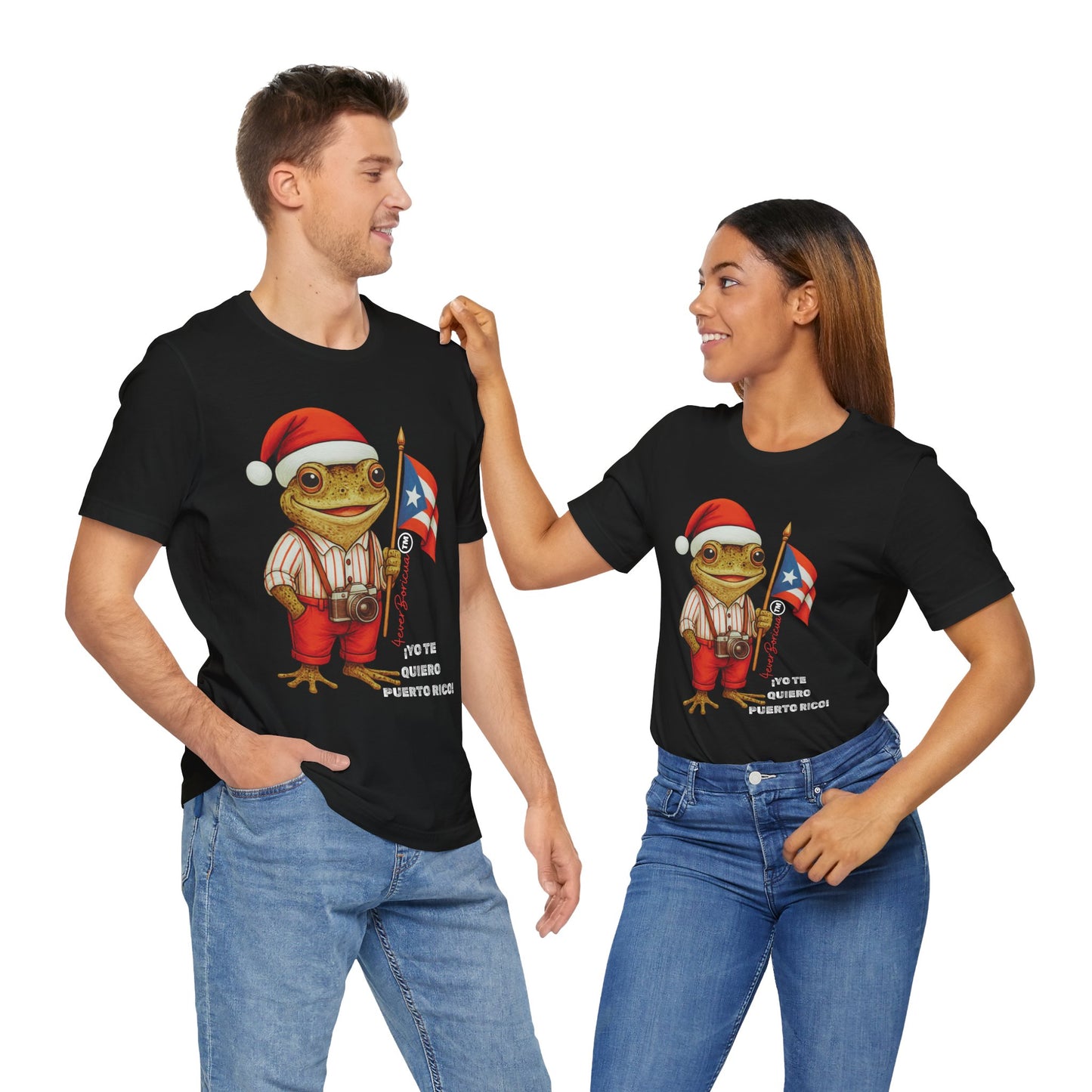 CAMISETA NAVIDAD SAPO CONCHO Christmas Shirt Yo Te Quiero Puerto Rico Unisex Negra | Diseño Exclusivo 4everBoricua