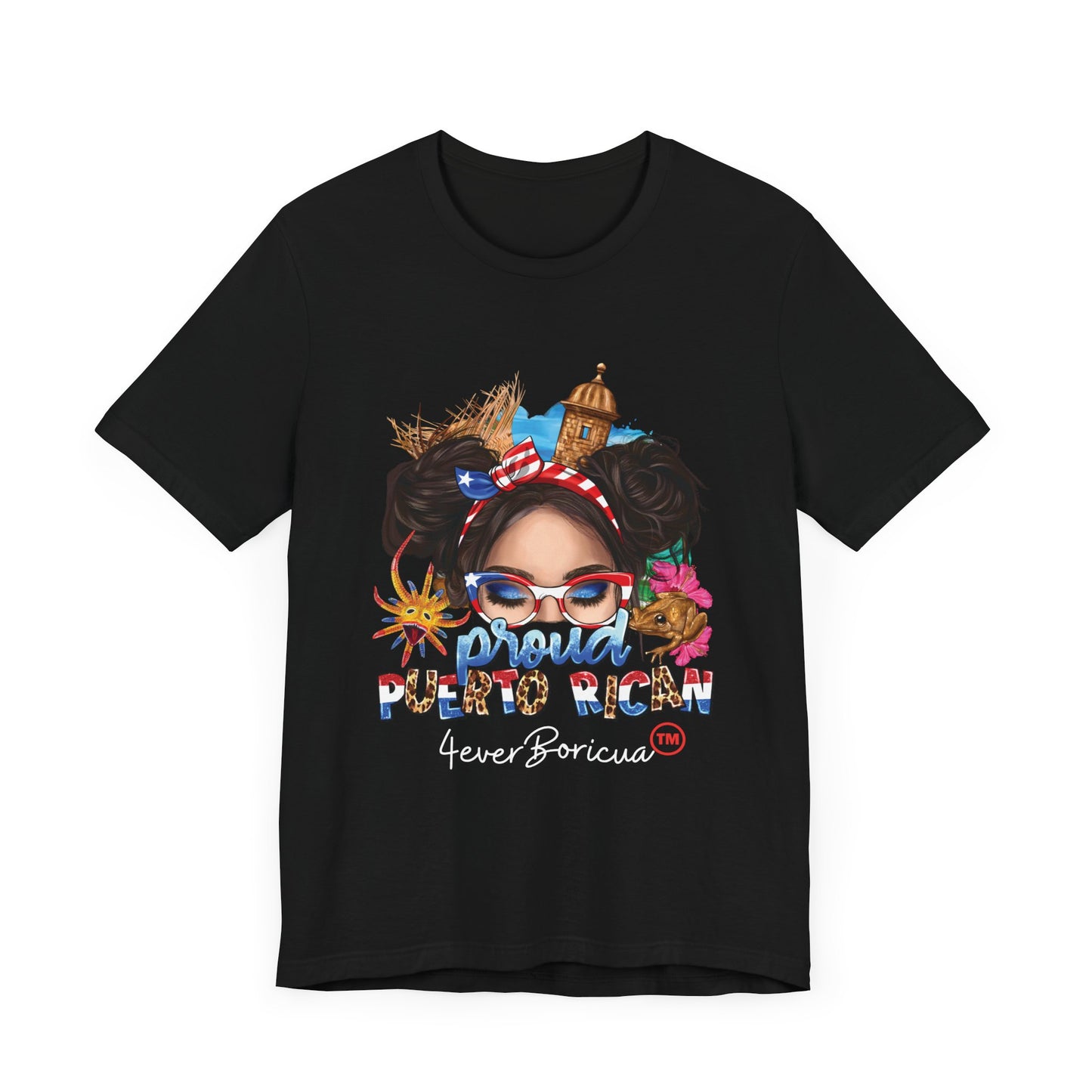 CAMISETAS PR UNISEX PROUD PUERTO RICAN T-SHIRT Black | 4EVERBORICUA