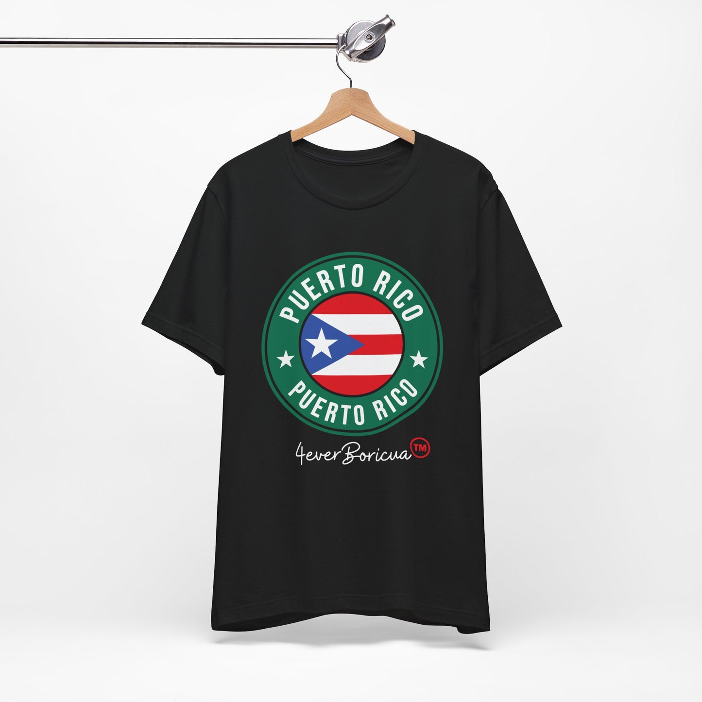 CAMISETAS PR UNISEX PUERTO RICO GREEN SEAL AND FLAG T-SHIRT | 4EVERBORICUA