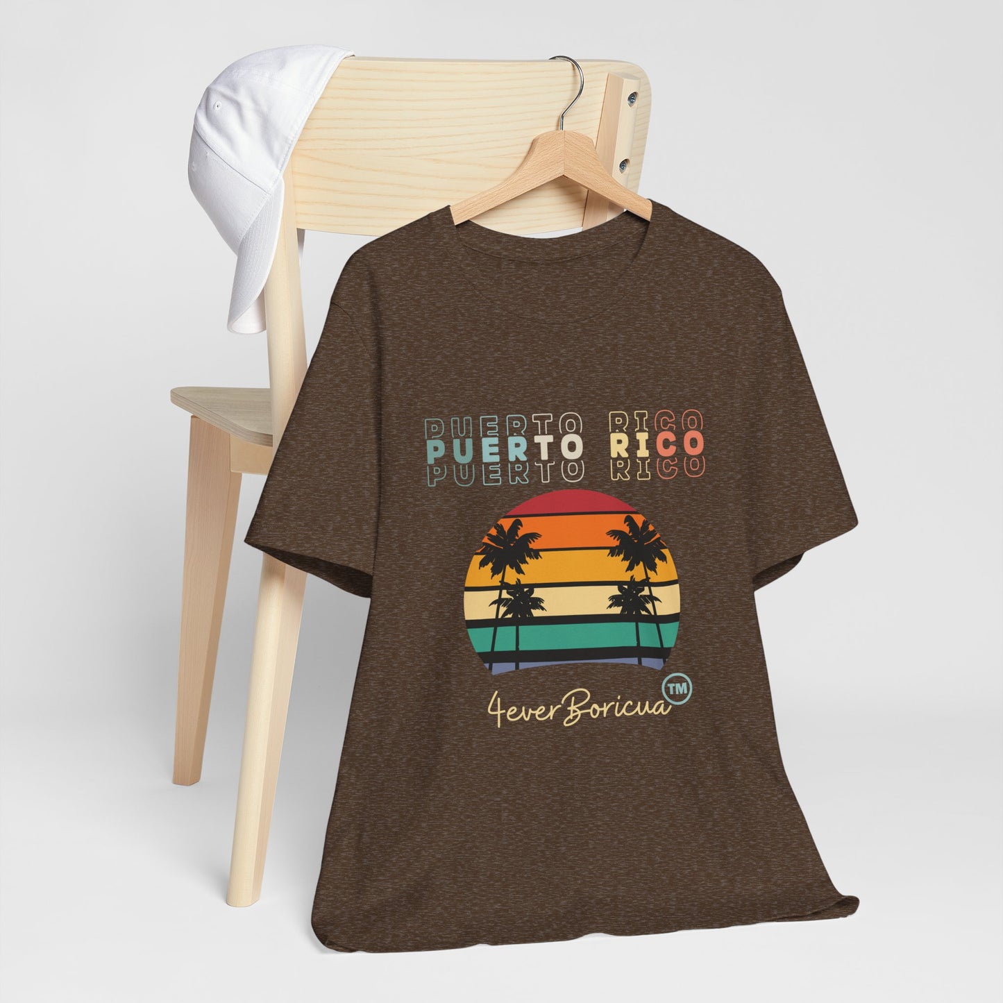 CAMISETAS PR UNISEX PUERTO RICO BEACH RETRO T-SHIRT Brown | 4EVERBORICUA