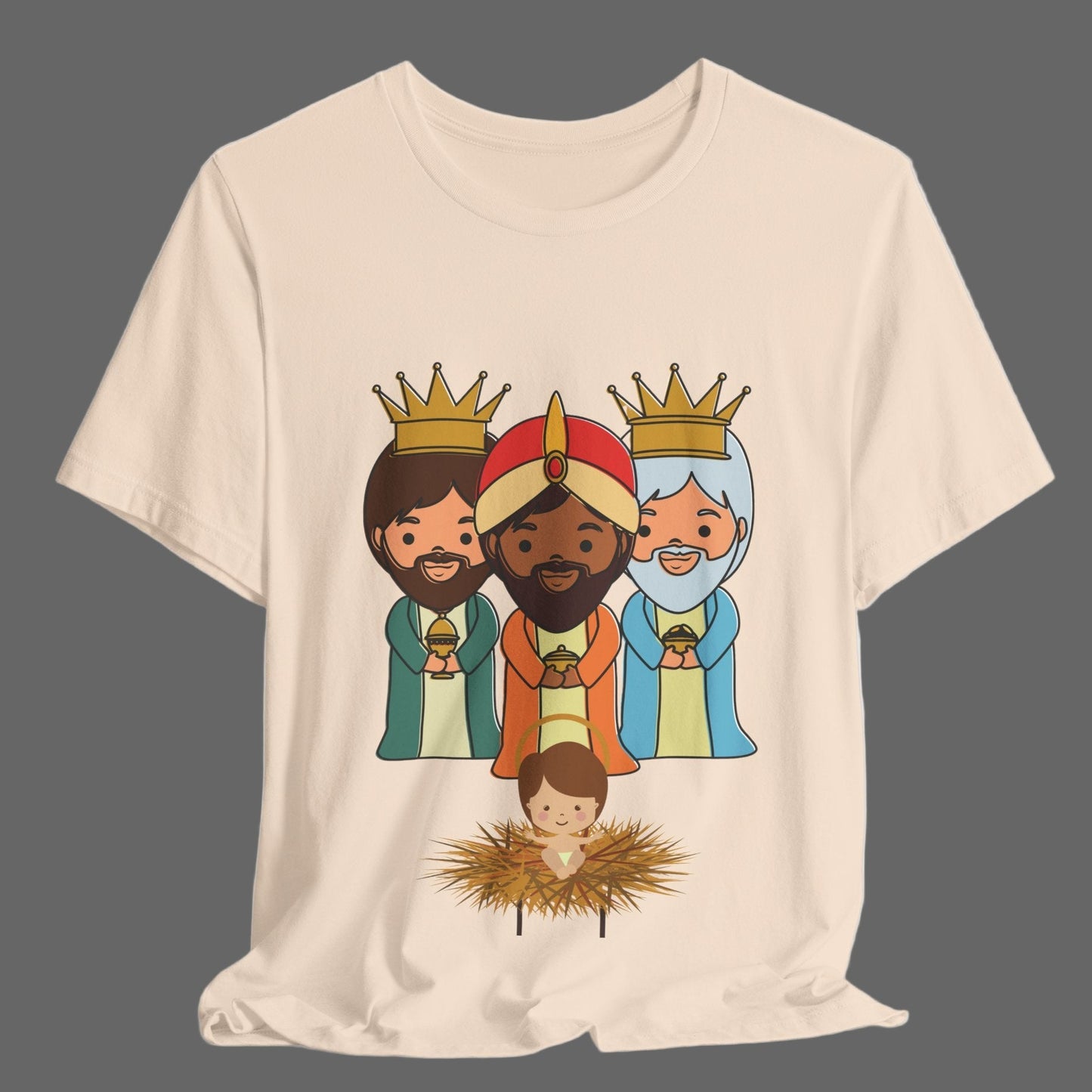 Variedad de Colores CAMISETAS PR Navidad TRES REYES MAGOS con JESÚS Puerto Rico Unisex Shirt Epifanía